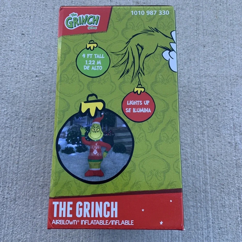 The Grinch Max Christmas Sweater 4-Foot Gemmy LED Outdoor Airblown Inflatable